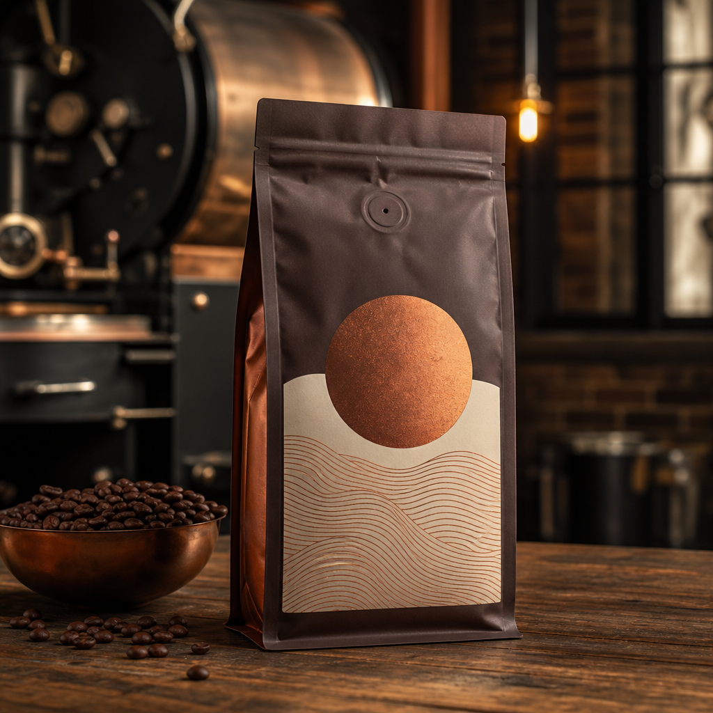 Dark roast coffee bag